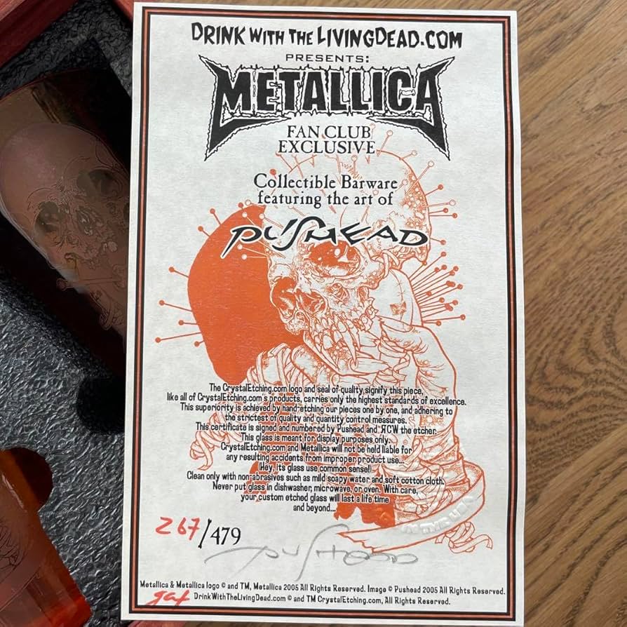 メタリカ　LLICA 超レア　限定グラス　シリアル番号カード入 メタリカMETALLICA 超レア限定グラスシリアル番号カード入